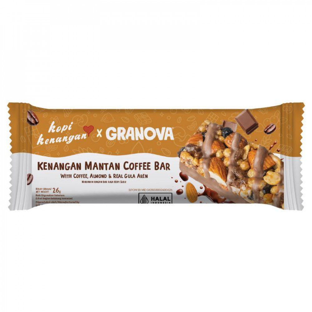 GRANOVA Coffee Energy Snack Bar with Almond and Palm Sugar 26g Halal